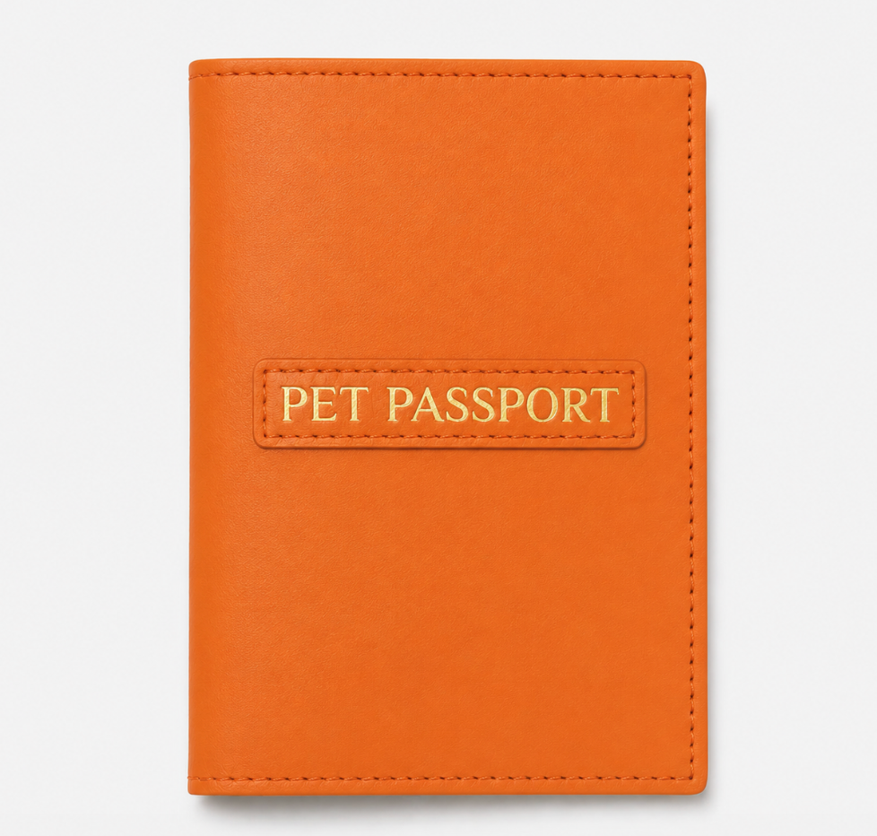 Personalized Pet Passport Cover – Custom Dog Passport Holder Orange
