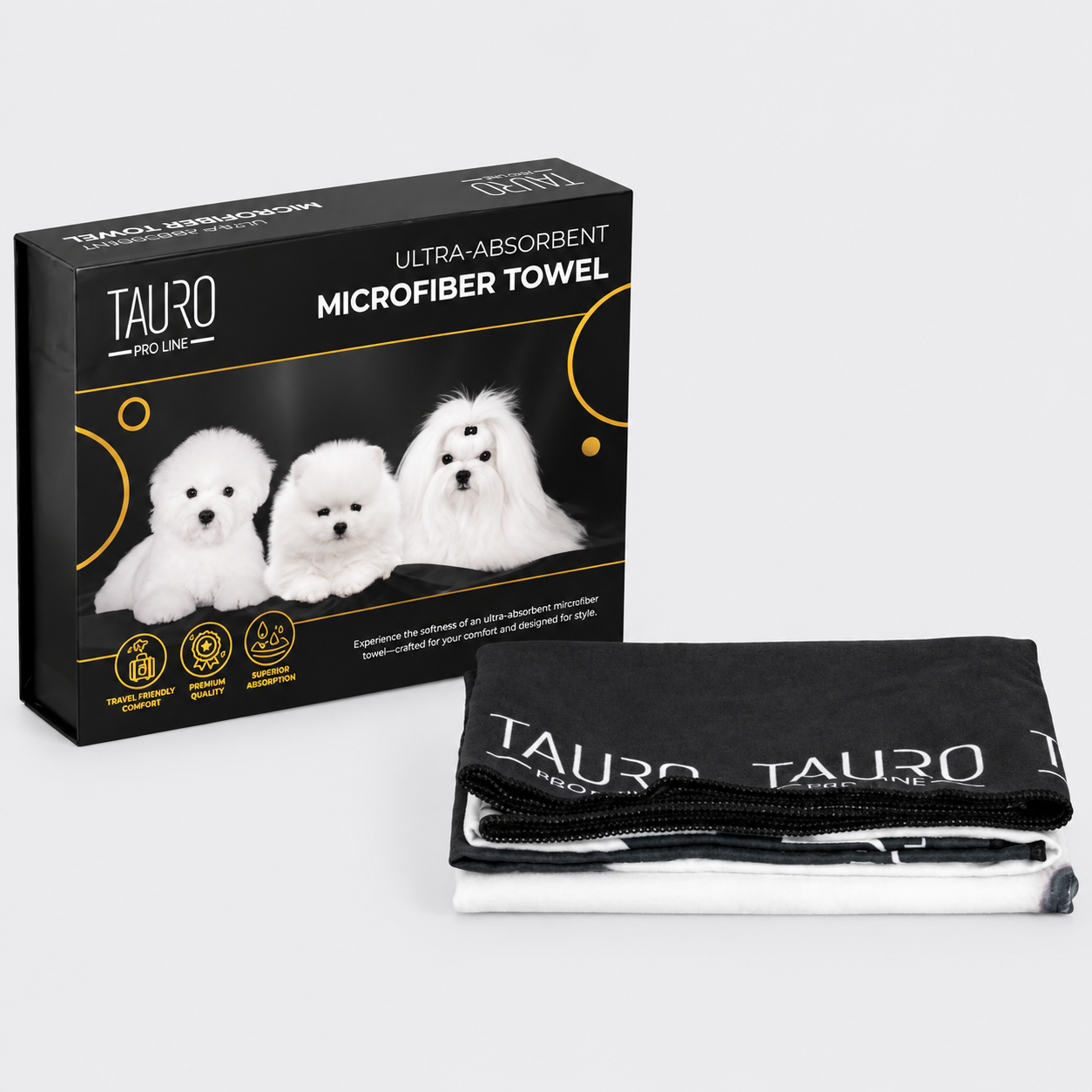 Microfiber towel with Pomeranian spitz,Maltese and bichon frise