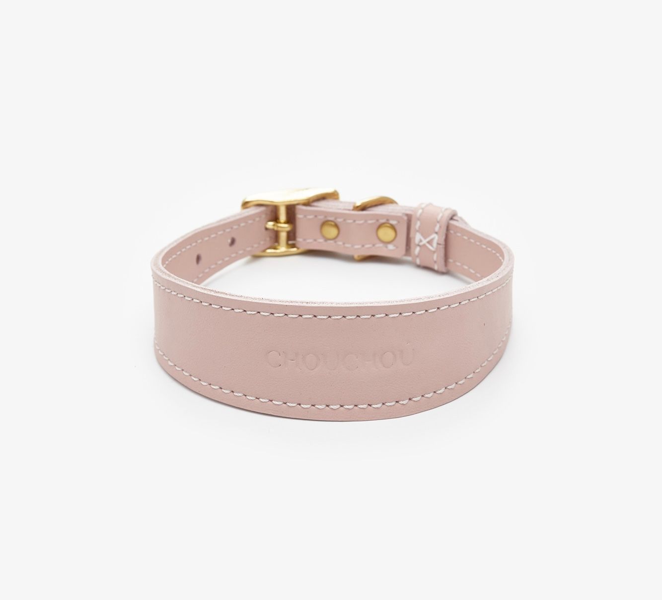 Leather Dog Collar – Almond Collection Pale Pink