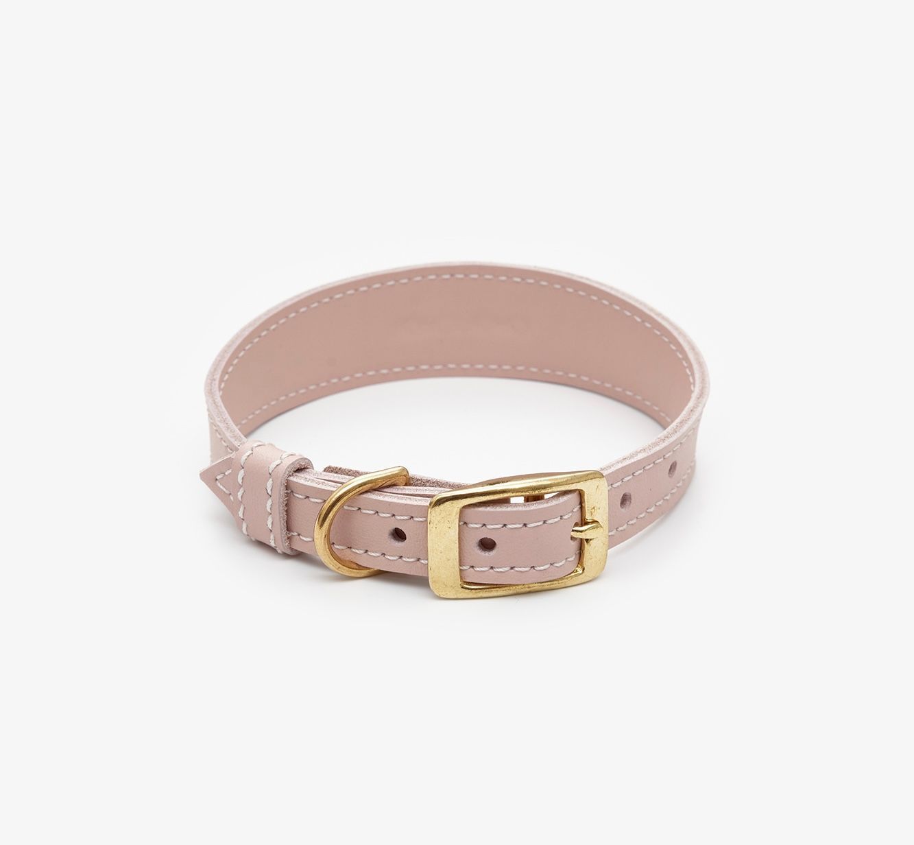 Leather Dog Collar – Almond Collection Pale Pink