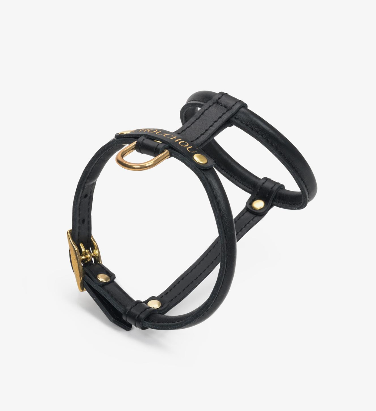 Lightweight Leather Dog Harness – Air Collection Black